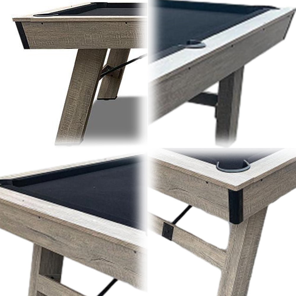 CUETIQ LM 8FT Billiards  / MDF Pool / Snooker Table Black Felt Silver Mist Frame Free Gift