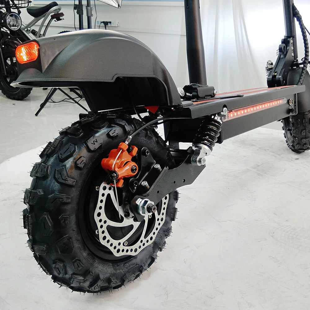 AKEZ 11SQ Dual Motors 800W & 2000W 11 Inches  Electric Scooter w/ Seat Vacuum Tyre Front& Rear Suspension - Black