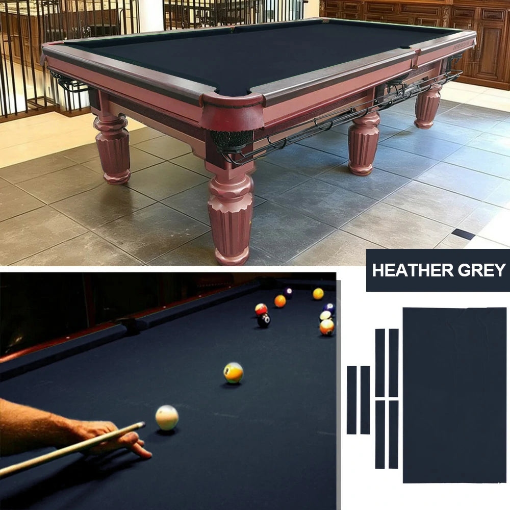 ARIX 7/8/9FT Billiard Table Cloth - High-Density Wool Blend, Anti-Pilling Durable Fabric for Smooth & Accurate Play - Heather Grey