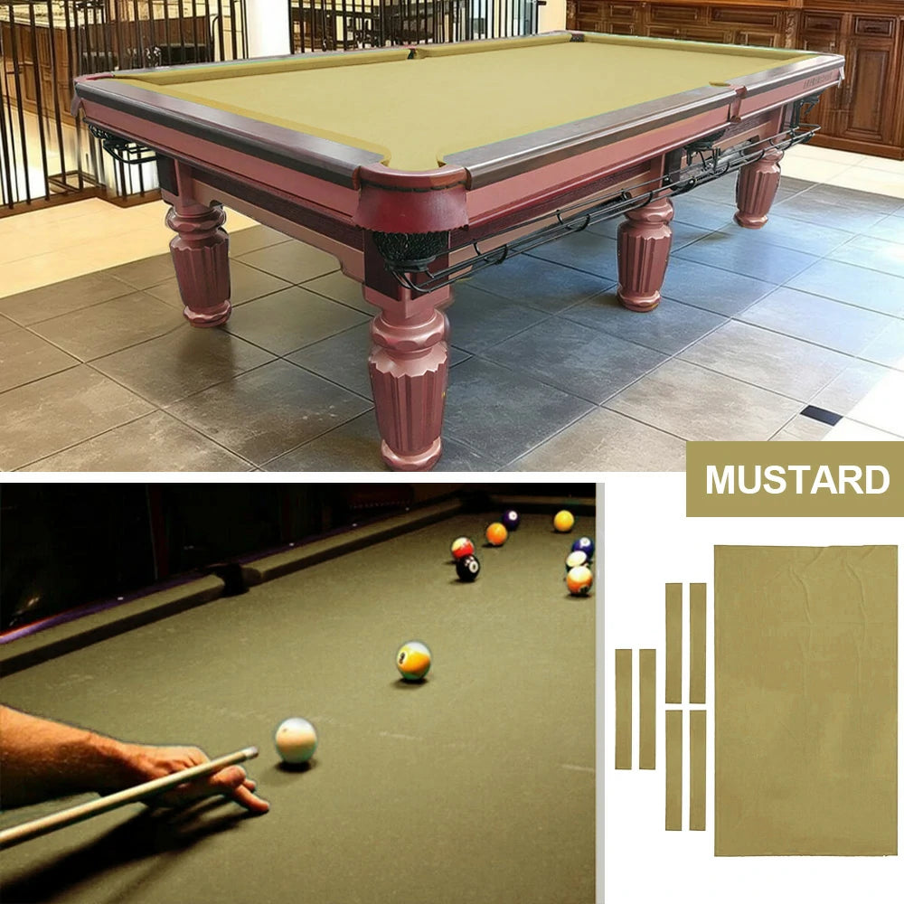 ARIX 7/8/9FT Billiard Table Cloth - High-Density Wool Blend, Anti-Pilling Durable Fabric for Smooth & Accurate Play - Mustard