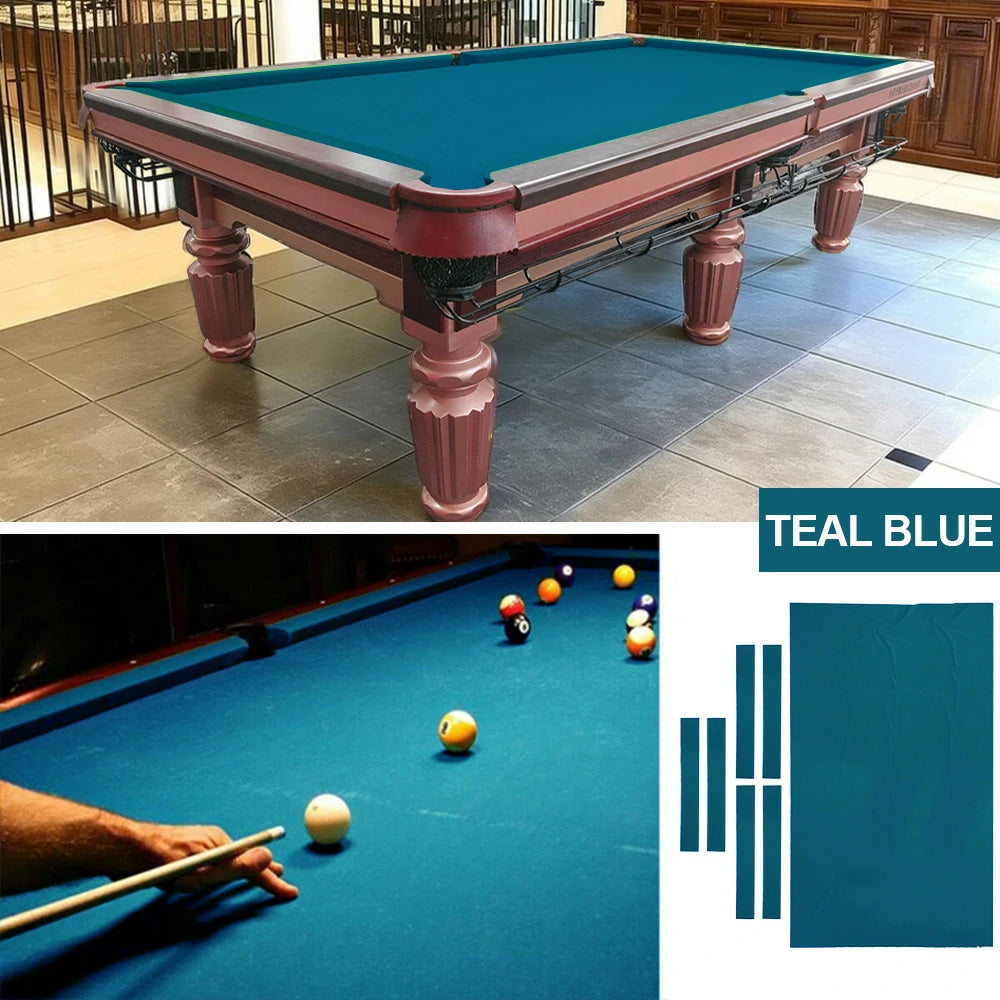 ARIX 7/8/9FT Billiard Table Cloth - High-Density Wool Blend, Anti-Pilling Durable Fabric for Smooth & Accurate Play - Teal Blue