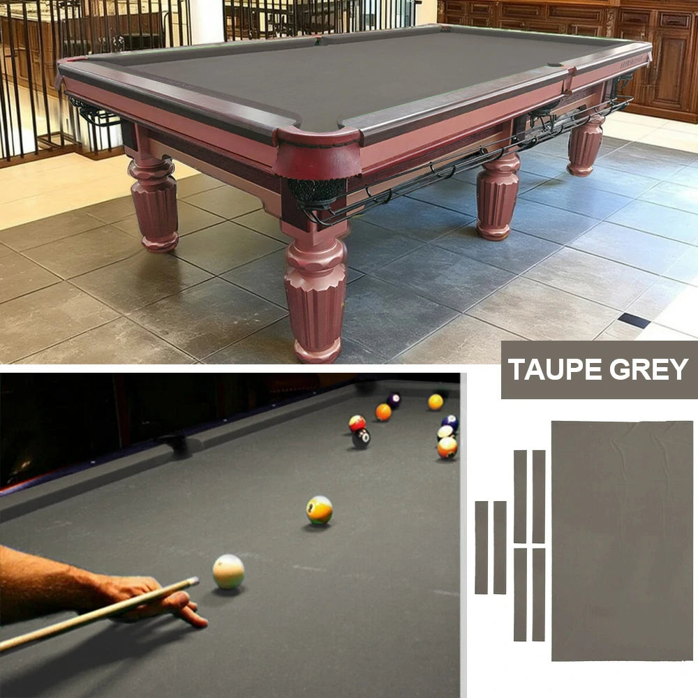 ARIX 7/8/9FT Billiard Table Cloth - High-Density Wool Blend, Anti-Pilling Durable Fabric for Smooth & Accurate Play - Taupe Grey