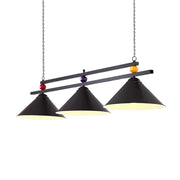 ARIX Pool Table Light, Heavy-Duty Chain and Thick Iron Rod, Painted Iron Shades with E27 Sockets, Durable and Elegant Billiard Lighting - Black