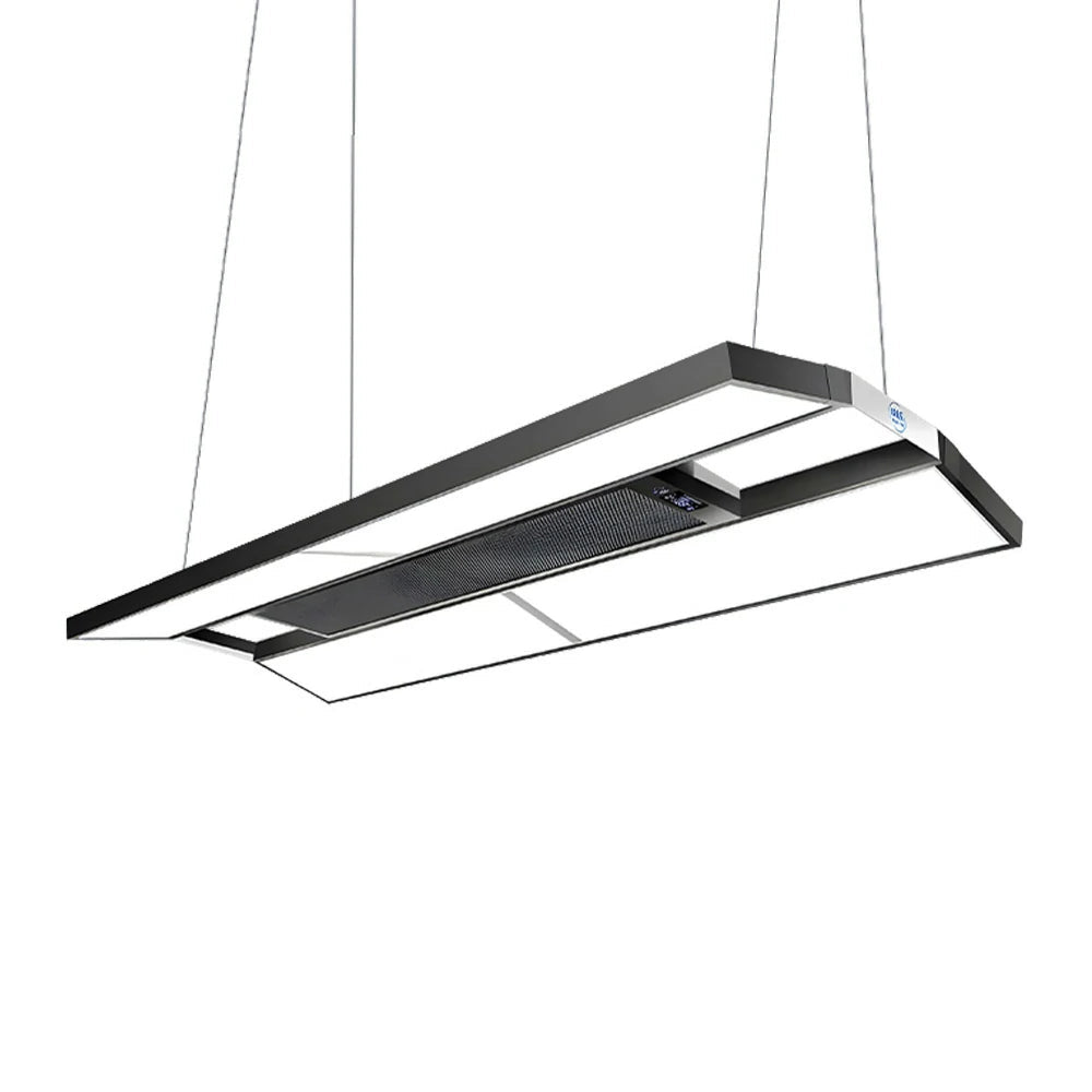 ARIX Pool Table Light, LED Panels with Air Purification, Painted Iron Body, Remote Control, 380W 4-Panel Billiard Lighting - Black