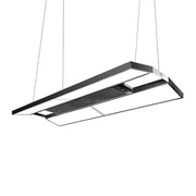 ARIX Pool Table Light, LED Panels with Air Purification, Painted Iron Body, Remote Control, 380W 4-Panel Billiard Lighting - Black