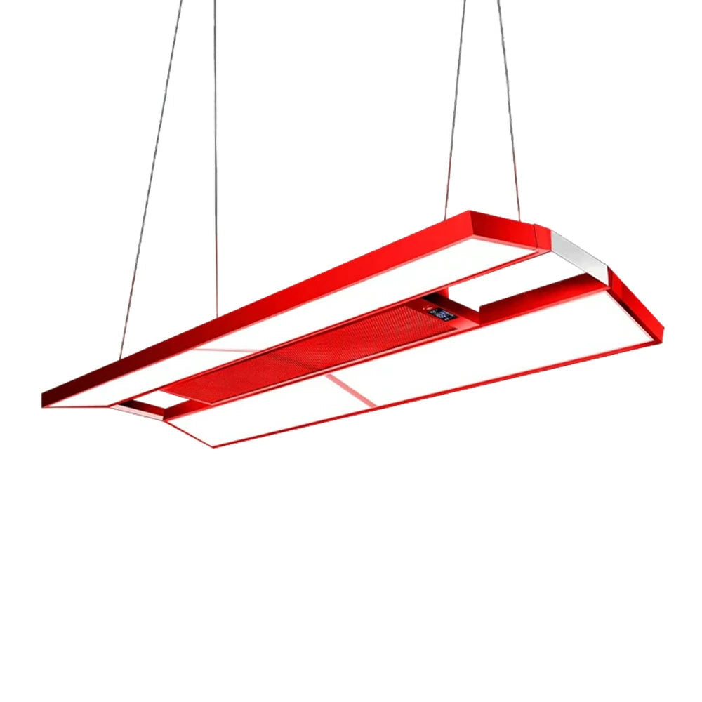 ARIX Pool Table Light, LED Panels with Air Purification, Painted Iron Body, Remote Control, 380W 4-Panel Billiard Lighting - Red
