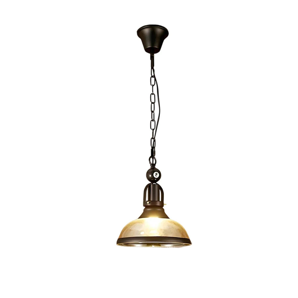 ARIX Pool Table Light, Single Glass Shade with Iron Frame, Adjustable 100cm Chain, E27 Socket, Durable Billiard Room Lighting