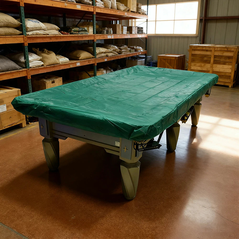 ARIX Waterproof Thickened Faux Leather 9FT Billiard Pool Table Cover – Green, Corner Iron Plate / Elastic Style