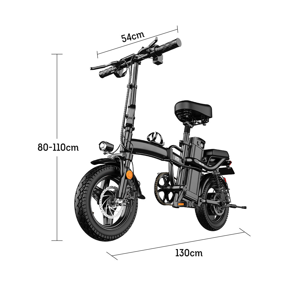 VOLTUS ESBIKE-11 400W 48V 10AH Foldable Electric Bike LED Display Device - Black