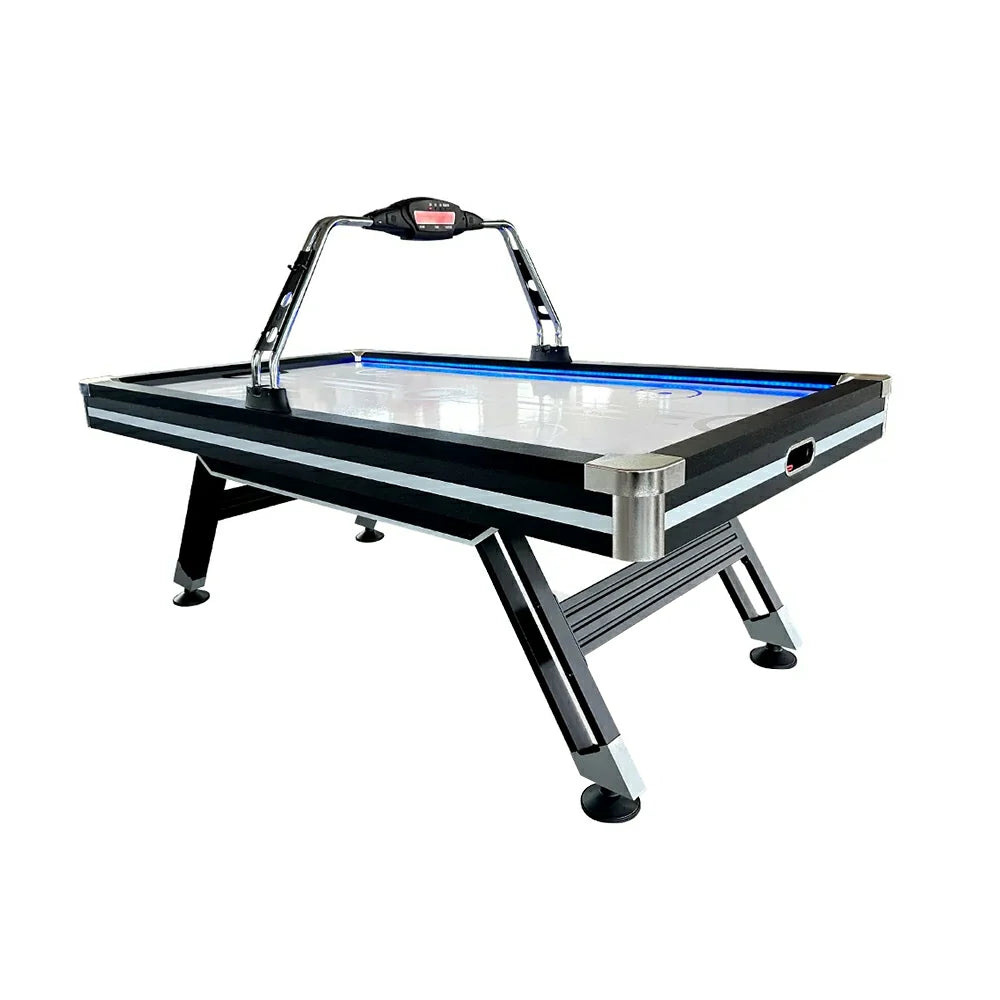 AIRMAX 7.5FT Air Hockey Table, LED Electronic Scoring System, Strong Support, Precise Ball Rebound, Durable Design - Black