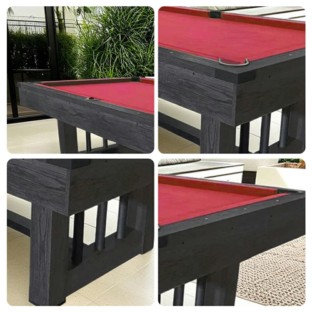 CUETIQ 8FT KD Pool Table, Half KD Construction, Precise Ball Rebound, Strong Support, Durable Design - Wood&Black