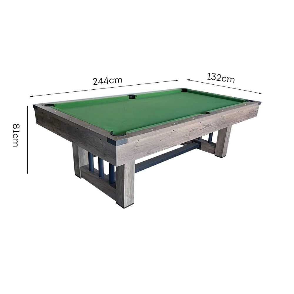 CUETIQ 8FT KD Pool Table, Half KD Construction, Precise Ball Rebound, Strong Support, Durable Design - Wood&Black