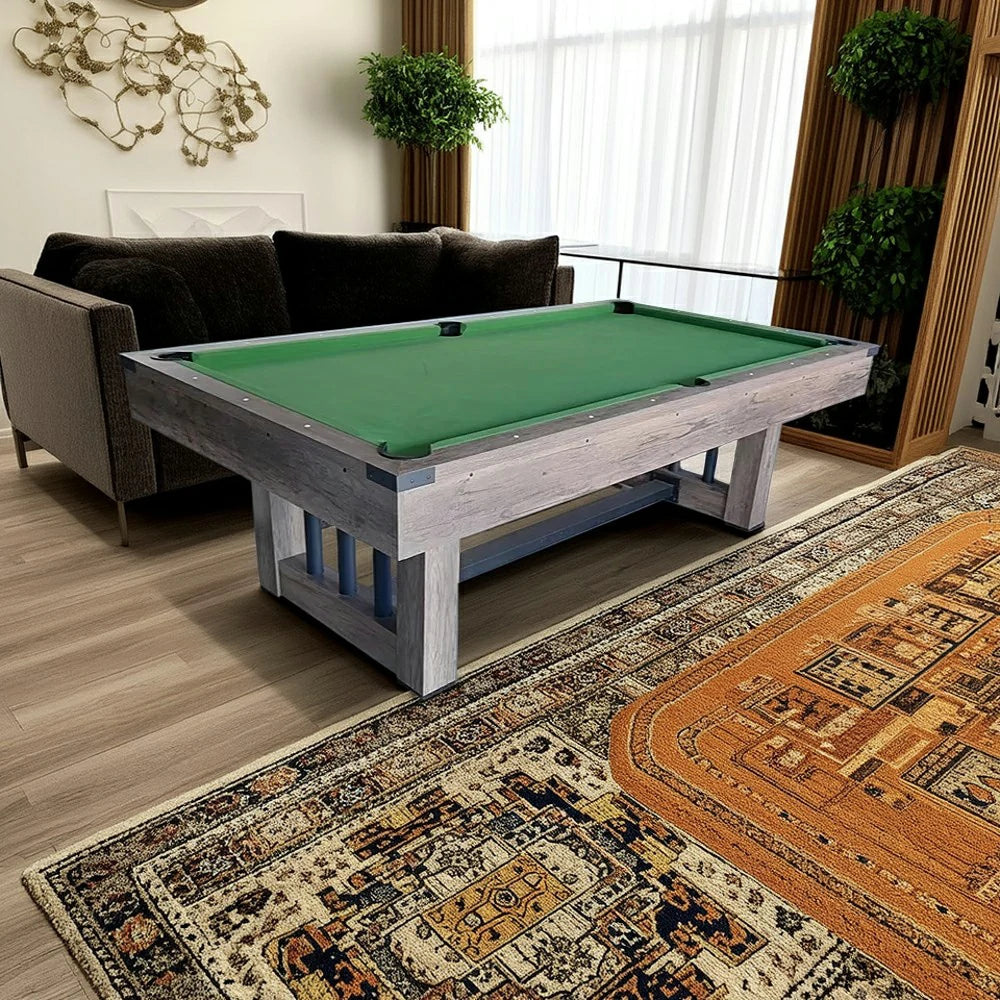 CUETIQ 8FT KD Pool Table, Half KD Construction, Precise Ball Rebound, Strong Support, Durable Design - Wood&Black