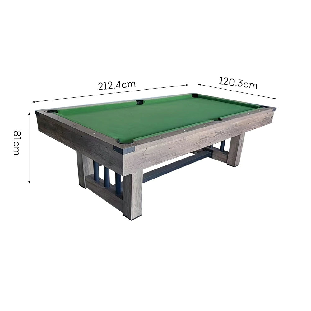 CUETIQ 7FT KD Pool Table, Half KD Construction, Precise Ball Rebound, Strong Support, Durable Design - Black&Wood