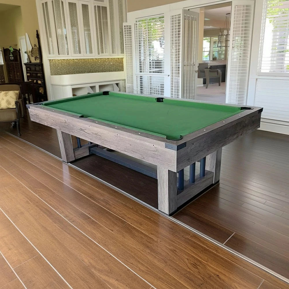 CUETIQ 7FT KD Pool Table, Half KD Construction, Precise Ball Rebound, Strong Support, Durable Design - Black&Wood