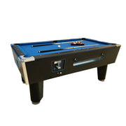 CUETIQ 7FT/8FT Coin-Operated Pool Table – MDF/Marble Top Options, Ball Storage Box, Stable Steel Frame, Black Edge Design - Blue