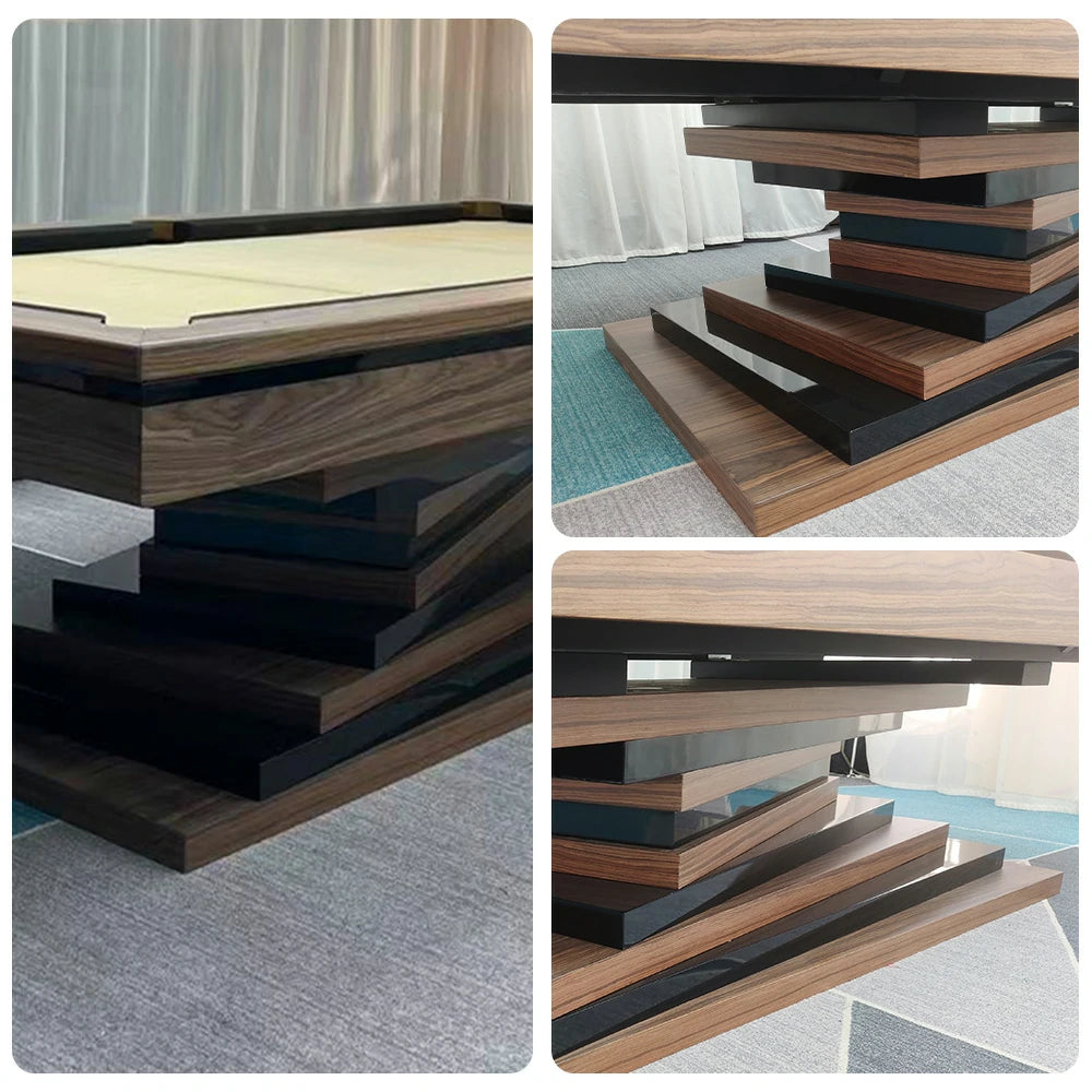 CUETIQ GE17 7FT/8FT/9FT Luxury Pool Table - Solid Wood Frame, Wool Cloth, Leather Pockets, Distinctive Leg Design, Premium Stability