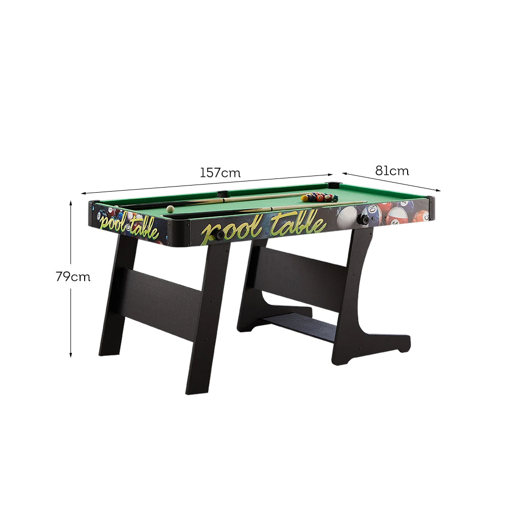 CUETIQ GTF002 5FT 3-IN-1 Billiard Table/ Ping-pong Table/ Office Desk Foldable Design - Black&Green
