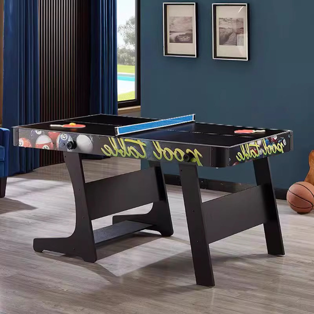 CUETIQ GTF002 5FT 3-IN-1 Billiard Table/ Ping-pong Table/ Office Desk Foldable Design - Black&Green