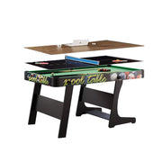 CUETIQ GTF002 5FT 3-IN-1 Billiard Table/ Ping-pong Table/ Office Desk Foldable Design - Black&Green
