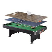 CUETIQ GTF004 7FT/8FT 3-IN-1 Billiard Table/ Ping-pong Table/ Office Desk Foldable Design