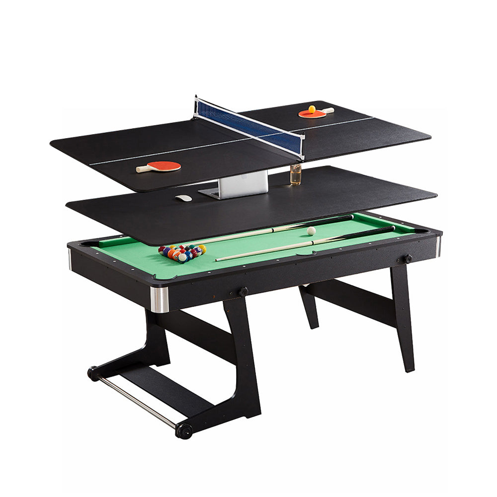 CUETIQ GTF009 6FT 3-IN-1 Billiard Table/ Ping-pong Table/ Office Desk Foldable Design