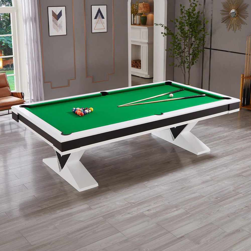 CUETIQ L001 7/8/9FT 3-IN-1  Slate Billiard Table/ Ping-pong Table/ Office Desk Solid Wood Frame