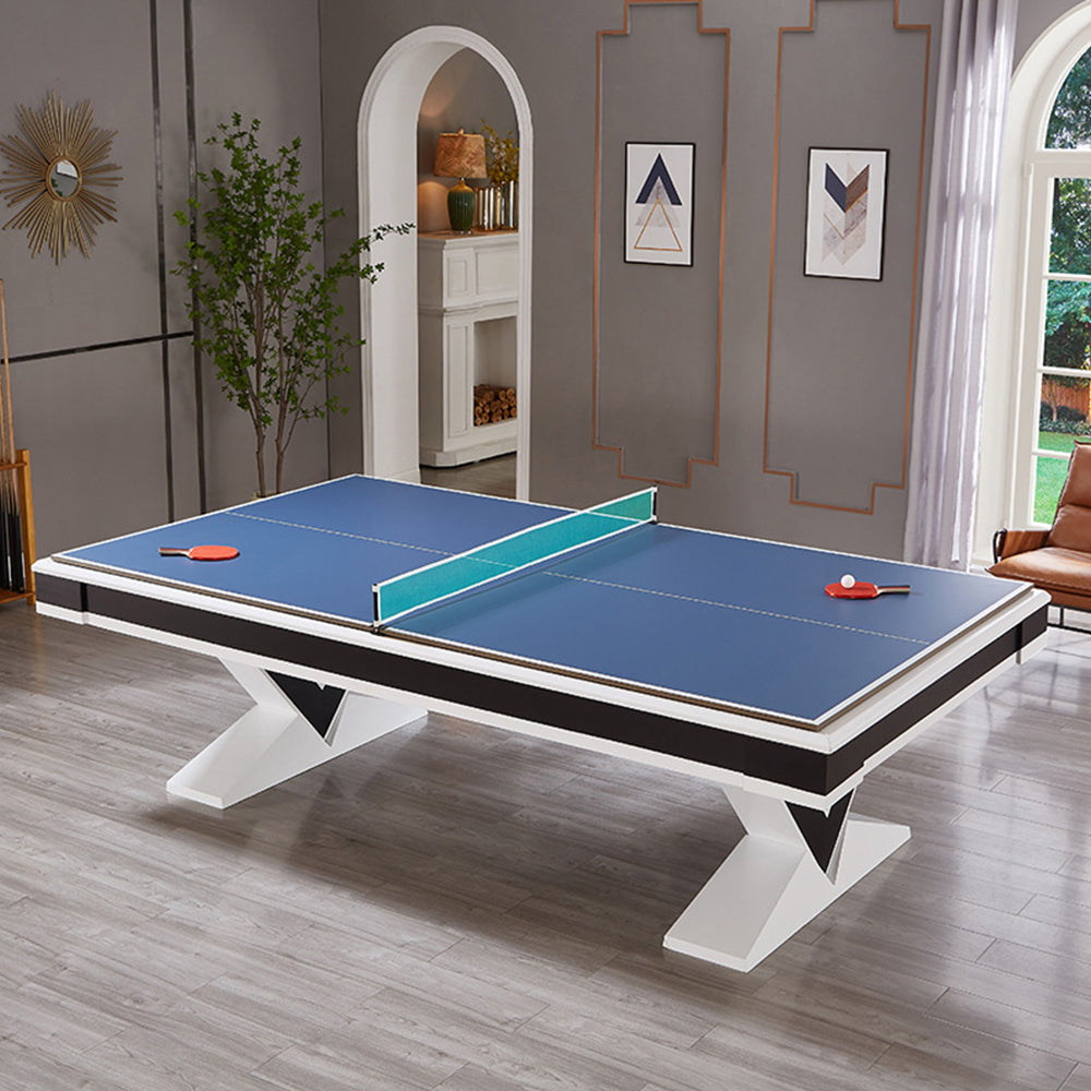 CUETIQ L001 7/8/9FT 3-IN-1  Slate Billiard Table/ Ping-pong Table/ Office Desk Solid Wood Frame