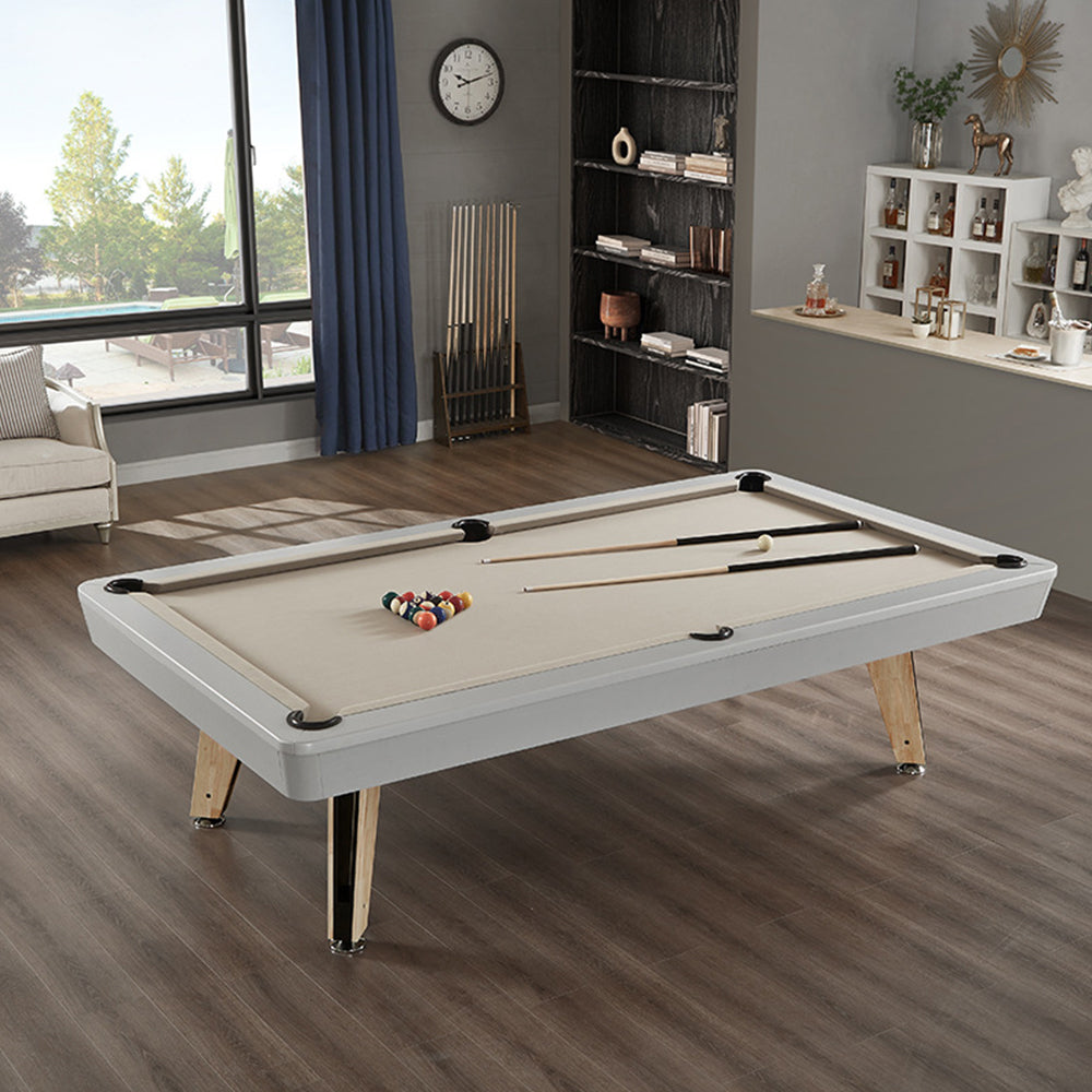 CUETIQ L006 7/8/9FT 3-IN-1 Slate Billiard Table/ Ping-pong Table/ Office Desk Solid Wood Frame - Oak&Grey