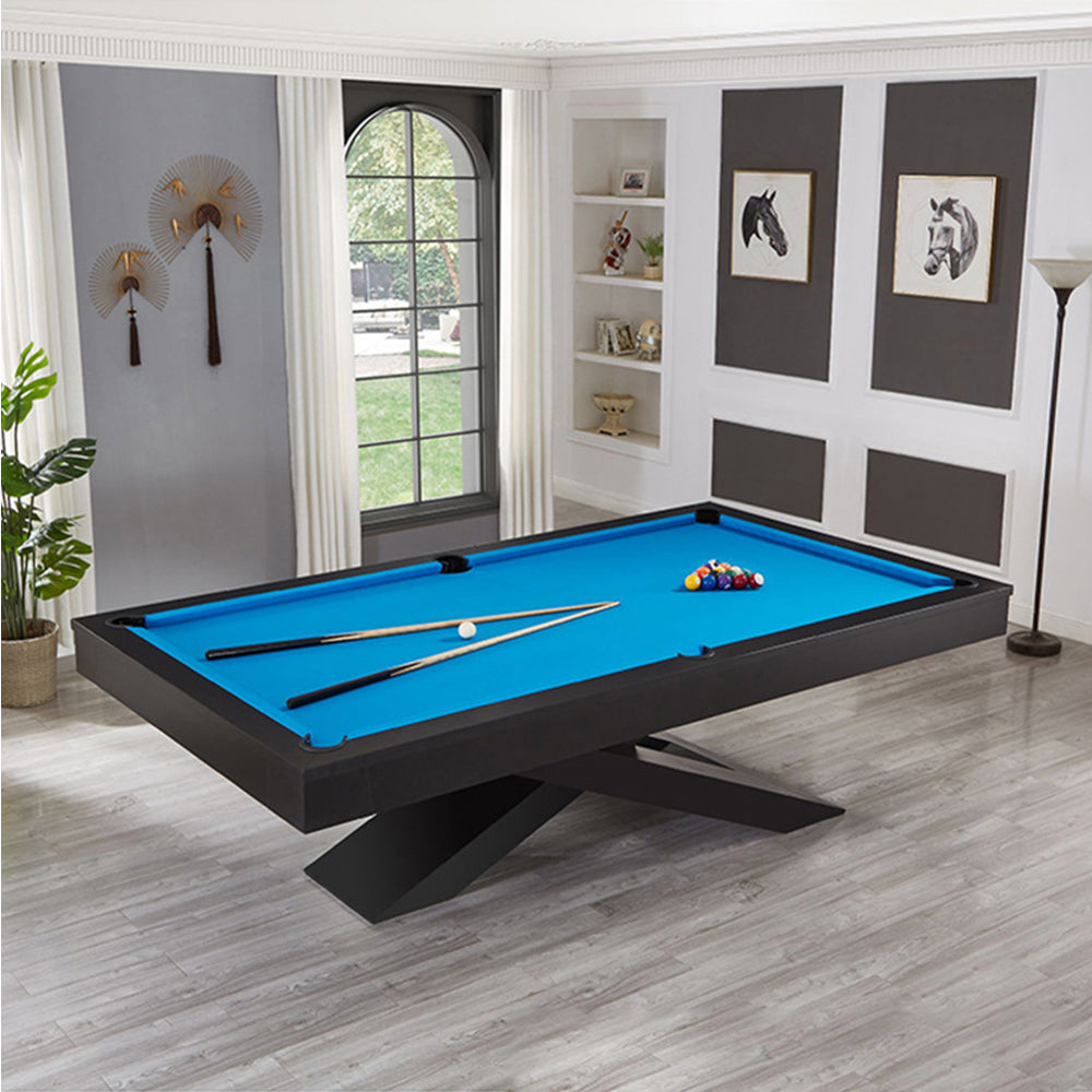 CUETIQ L011 7/8/9FT 3-IN-1 Slate Pool Table/ Ping-pong Table/ Office Desk Solid Wood Frame