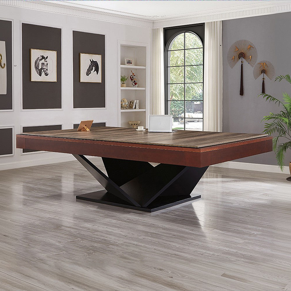 CUETIQ L015 7/8/9FT 3-IN-1 Slate Billiard Table/ Ping-pong Table/ Office Desk Solid Wood Frame