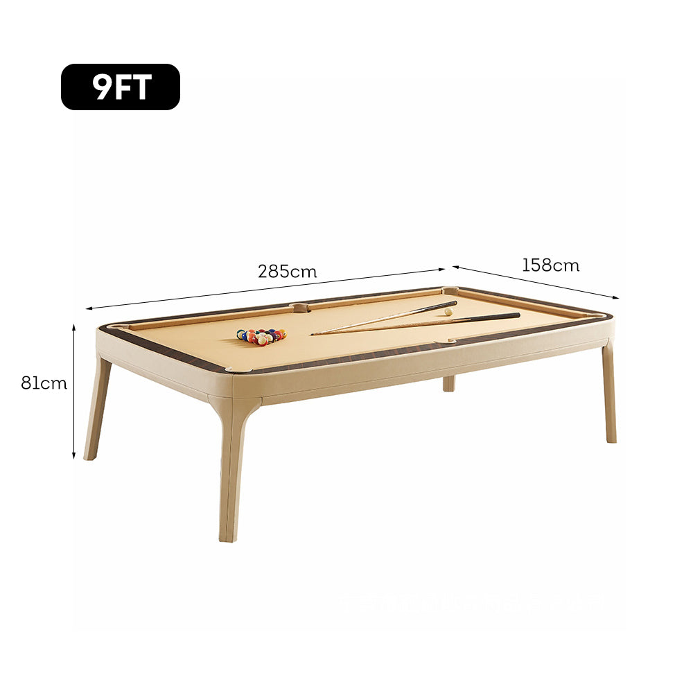 CUETIQ Premium Genuine Leather 7/8/9FT 3-IN-1 Slate Billiard Table/ Ping-pong Table/ Office Desk Solid Wood Frame