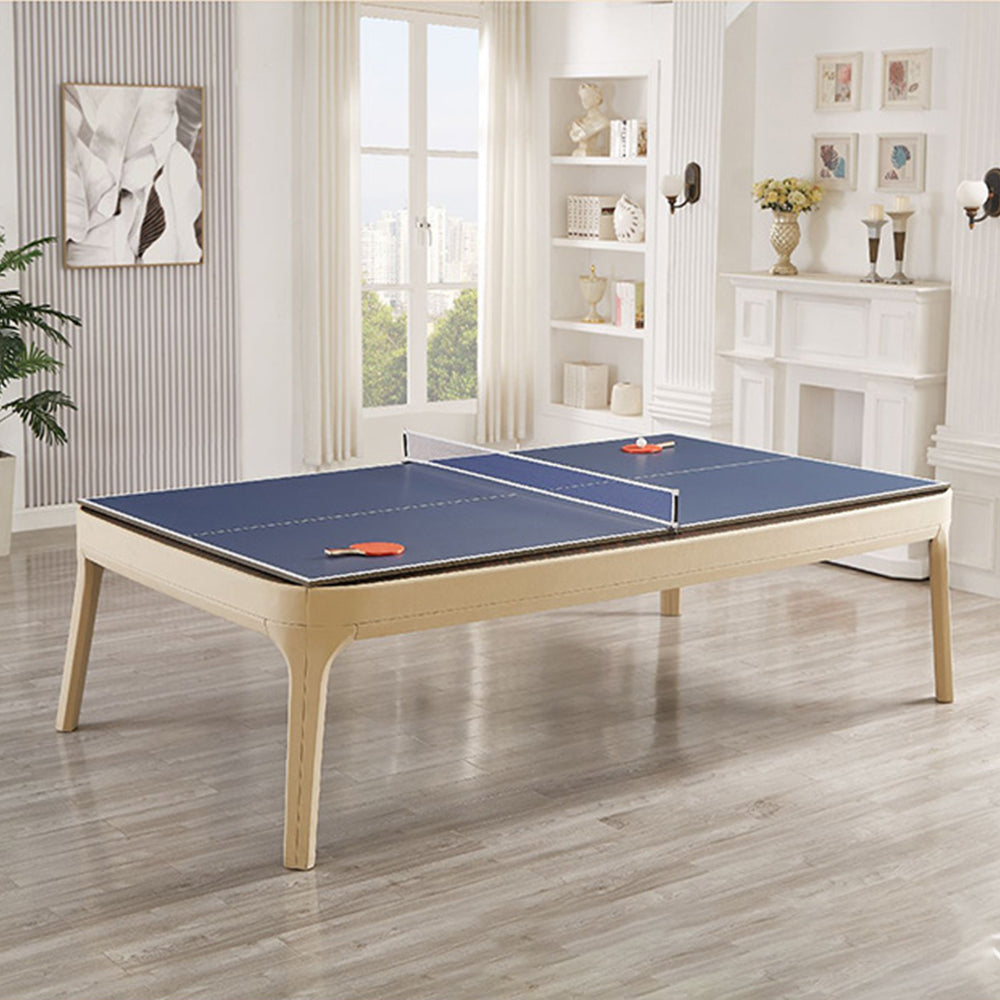 CUETIQ Premium Genuine Leather 7/8/9FT 3-IN-1 Slate Billiard Table/ Ping-pong Table/ Office Desk Solid Wood Frame