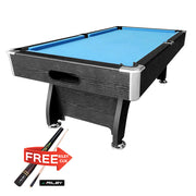 CUETIQ MDF 7FT Pool Snooker Billiard Table With Accessories - Blue Felt