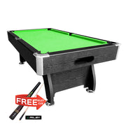 CUETIQ 8FT MDF Black Frame Pool Snooker Billiard Table with Accessories Pack