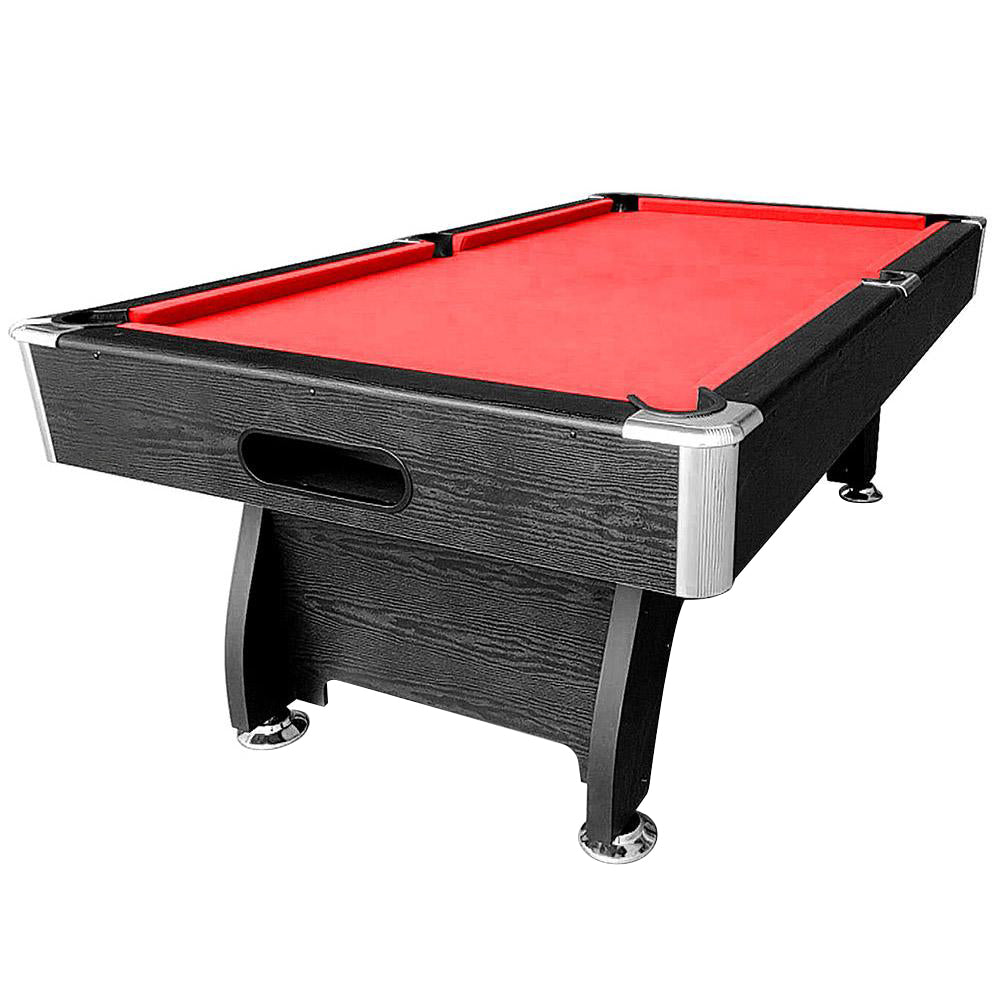 CUETIQ 8FT MDF Black Frame Pool Snooker Billiard Table with Accessories Pack