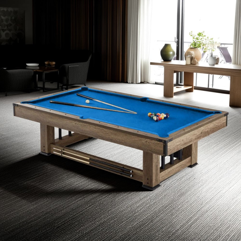 CUETIQ TE 3-IN-1 7FT Black&Blue MDF Billiard Table Free Accessories