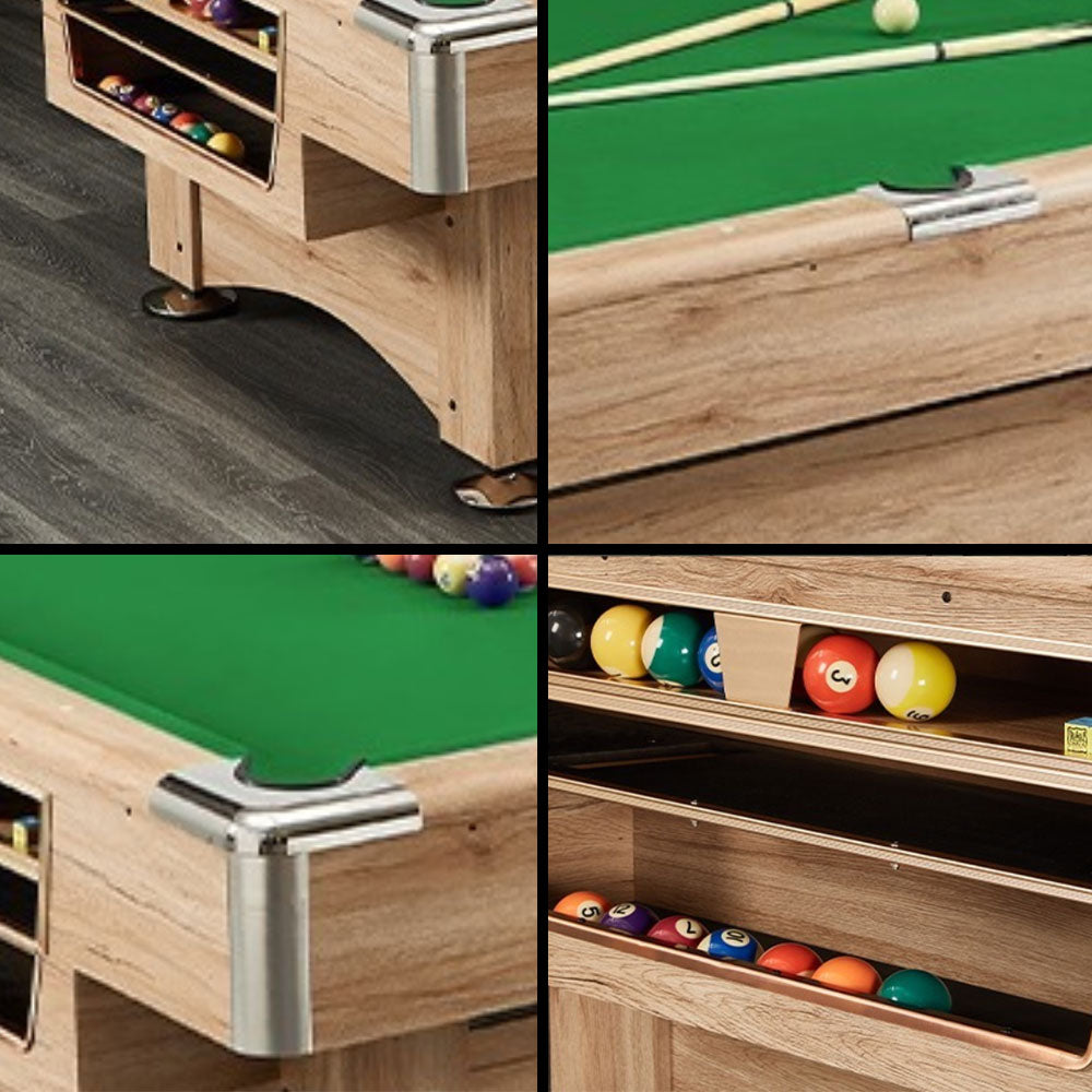 CUETIQ TE 3-IN-1 7FT/8FT Green MDF Billiard Table Free Accessories