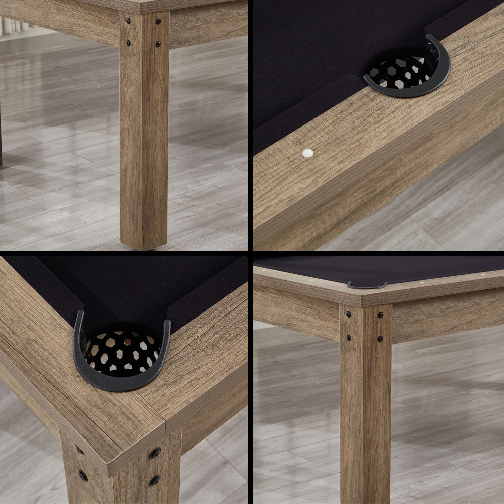 CUETIQ TE 3-IN-1 7FT Black MDF Billiard Table Free Accessories