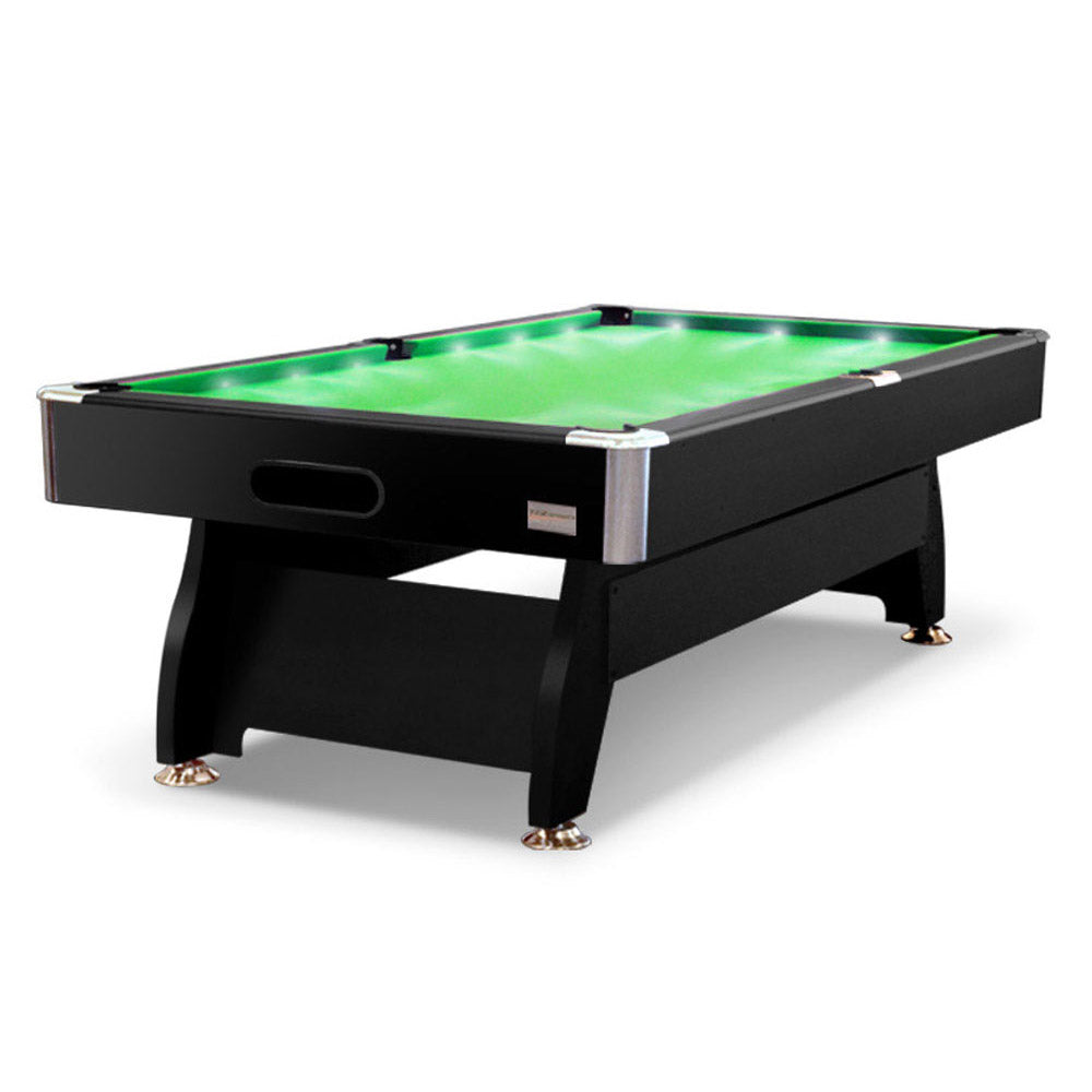 CUETIQ 7FT LED Snooker Billiard Pool Table with Free Accessories