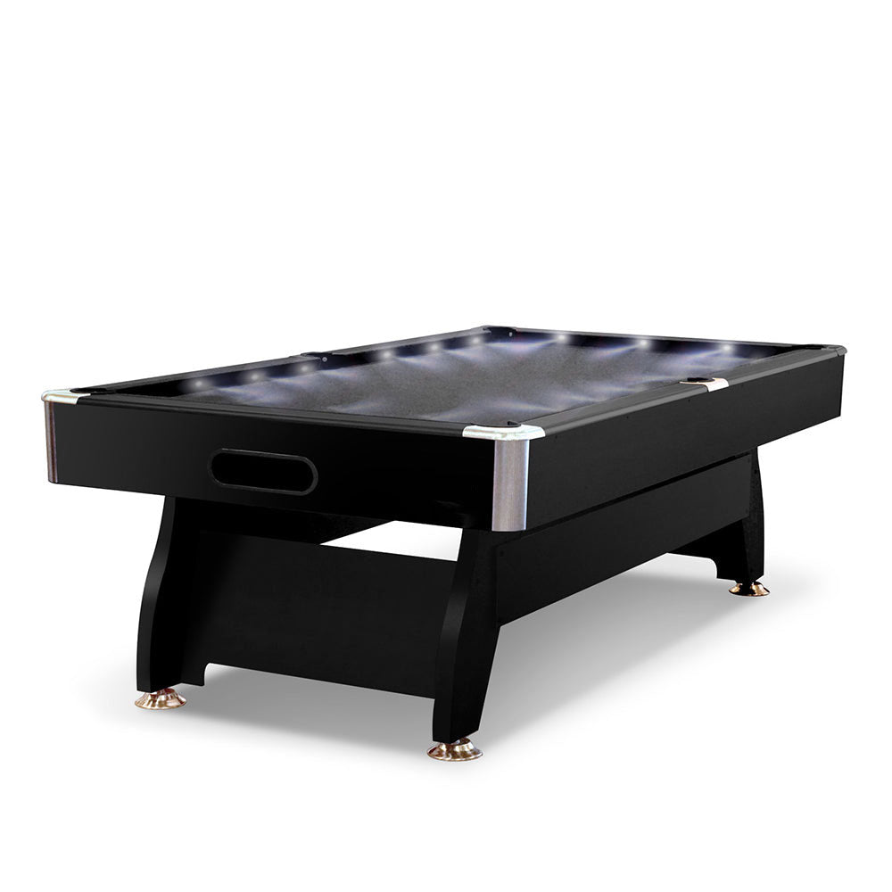 CUETIQ 7FT LED Snooker Billiard Pool Table with Free Accessories