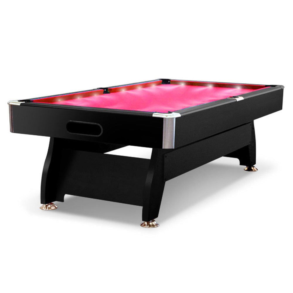 CUETIQ 8FT LED Snooker Billiard Pool Table with Free Accessories