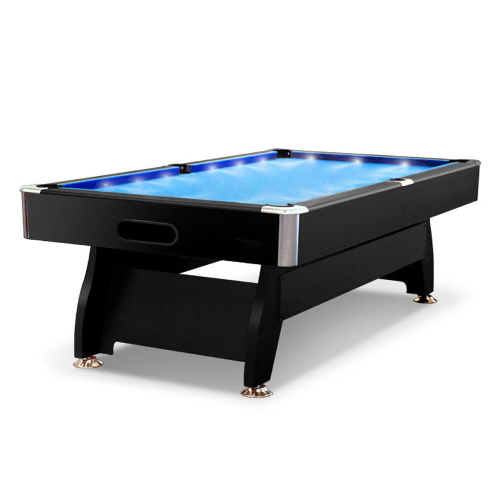 CUETIQ 8FT LED Snooker Billiard Pool Table with Free Accessories