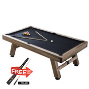 CUETIQ LM 8FT Billiards  / MDF Pool / Snooker Table Black Felt Silver Mist Frame Free Gift