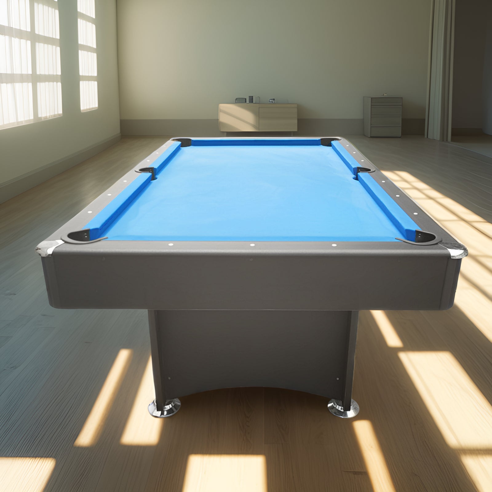 CUETIQ 7FT Modern Design Pool Table Snooker Billiard Table Black Frame With Free Accessories