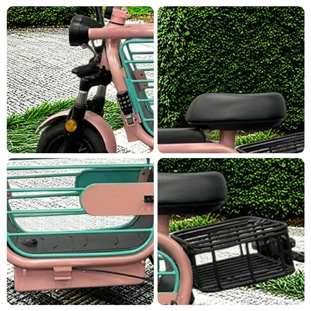 AKEZ Dudu3 500W 48V Foldable Electric Scooter High-Carbon Steel Frame - Pink