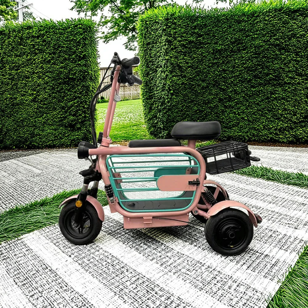 AKEZ Dudu3 500W 48V Foldable Electric Scooter High-Carbon Steel Frame - Pink