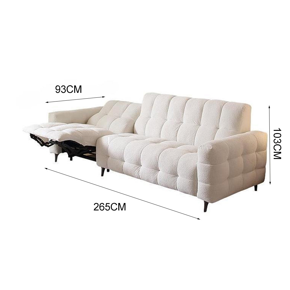 LUXORA FC1026 265cm Length Solid Wood Frame Corduroy Fabric Electric Sofa