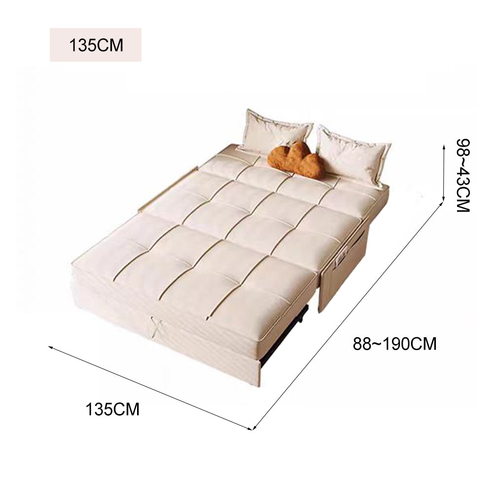 LUXORA FC1040 100/120/135/150cm Steel Frame Sofa Solid Wood Sofa Bed