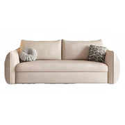 LUXORA FC1046 136/156/186/216cm Length Corduroy Fabric Sofa Solid Wood Frame Sofa Bed